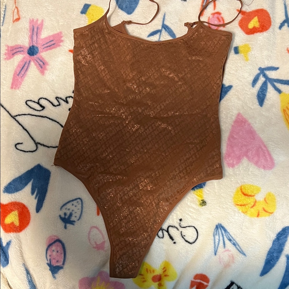 SKIMS Shimmering Brown Kids Bodysuit